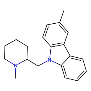 Carbazole, 6-methyl-9-(1-methyl-2-piperidyl)methyl- structure
