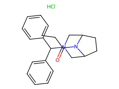 3,8-Diazabicyclo(3.2.1)octane, 3-diphenylmethyl-8-propionyl-, hydrochloride structure
