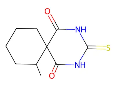 2,4-Diazaspiro(5.5)undecane-1,3,5-trione, 7-methyl-3-thioxo- structure