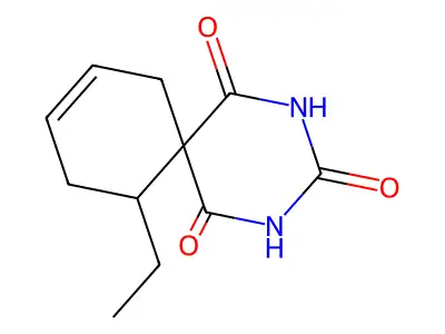 2,4-Diazaspiro(5.5)undec-8-ene-1,3,5-trione, 11-ethyl- structure