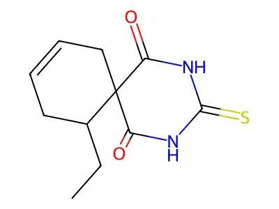 2,4-Diazaspiro(5.5)undec-8-ene-1,3,5-trione, 11-ethyl-3-thioxo- structure