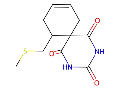 2,4-Diazaspiro(5.5)undec-8-ene-1,3,5-trione, 11-methylthiomethyl- structure