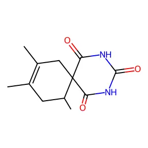 2,4-Diazaspiro(5.5)undec-8-ene-1,3,5-trione, 8,9,11-trimethyl- structure