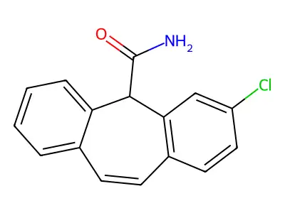 5H-Dibenzo(a,d)cycloheptene-5-carboxamide, 3-chloro- structure