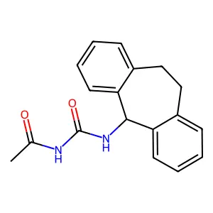 5H-Dibenzo(a,d)cycloheptene, 10-11-dihydro-5-(3-acetylureylene)- structure