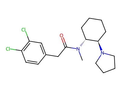2-(3,4-dichlorophenyl)-N-methyl-N-[(2R)-2-pyrrolidin-1-ylcyclohexyl]acetamide structure