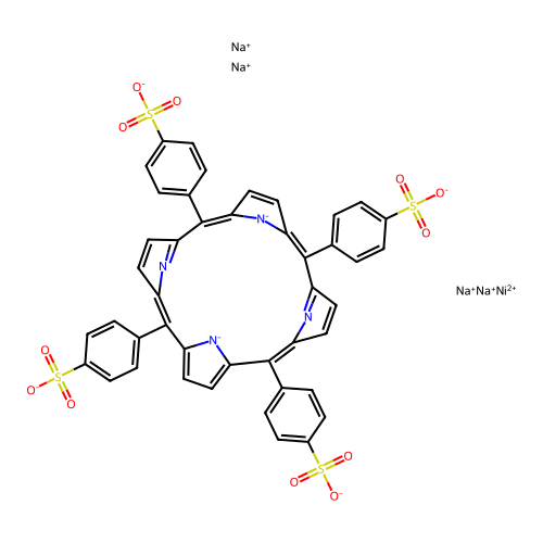 Nickelate(4-), ((4,4',4'',4'''-(21H,23H-porphine-5,10,15,20-tetrayl)tetrakis(benzenesulfonato))(6-)-N(sup 21),N(sup 22),N(sup 23),N(sup 24))-, tetrasodium, (SP-4-1)- structure
