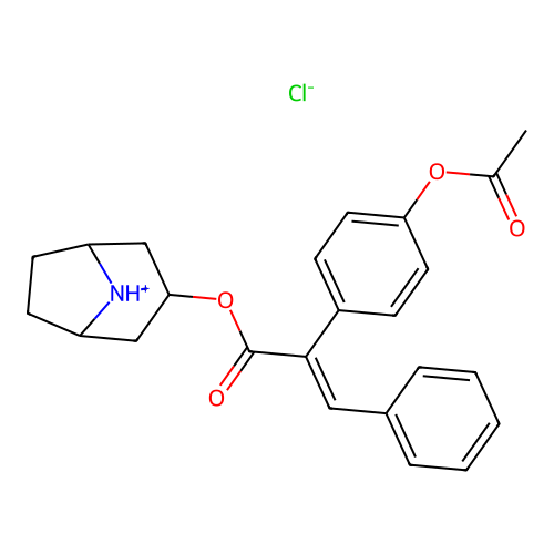 Cinnamic acid, alpha-(p-acetoxyphenyl)-, 3-tropanyl ester, hydrochloride structure