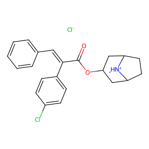 C23H24ClNO2.ClH.3/2H2O structure