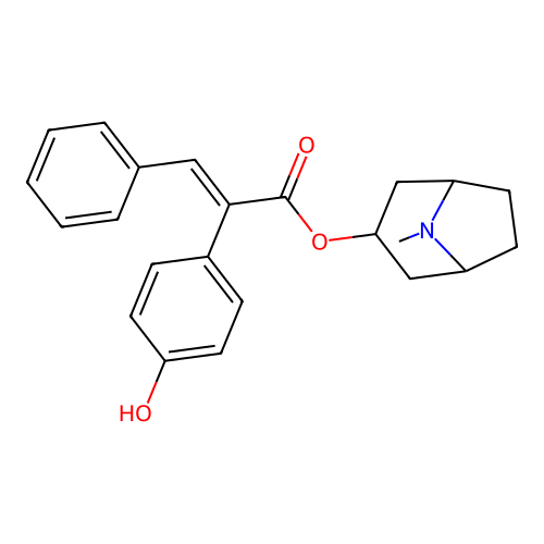 Cinnamic acid, alpha-(p-hydroxyphenyl)-, 3-tropanyl ester structure