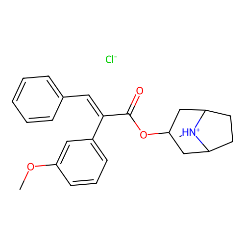 Cinnamic acid, alpha-(m-methoxyphenyl)-, 3-tropanyl ester, hydrochloride structure