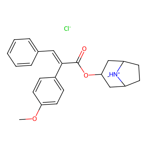 Cinnamic acid, alpha-(p-methoxyphenyl)-, 3-tropanyl ester, hydrochloride structure