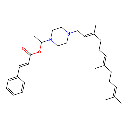 Cinnamic acid, (2-(4-farnesyl-1-piperazinyl)ethyl)ester structure