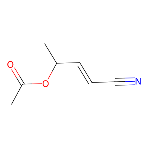 [(E)-4-cyanobut-3-en-2-yl] acetate structure