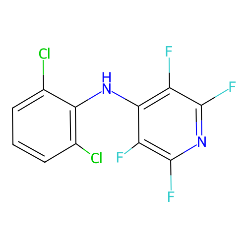 N-(2,6-dichlorophenyl)-2,3,5,6-tetrafluoropyridin-4-amine structure