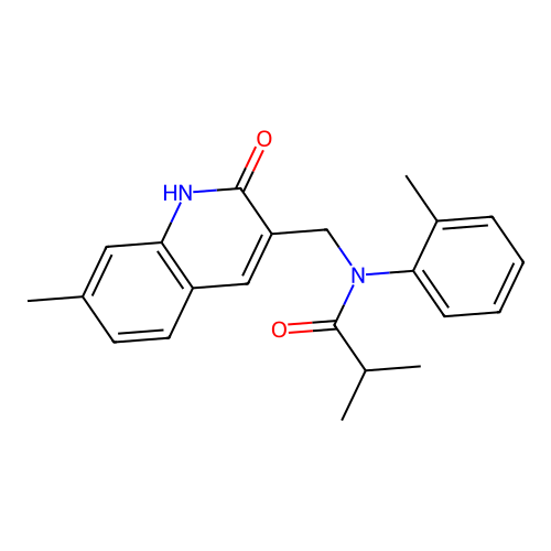 N-((2-hydroxy-7-methylquinolin-3-yl)methyl)-N-(o-tolyl)isobutyramide structure