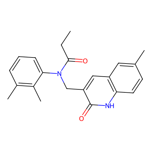 N-(2,3-dimethylphenyl)-N-[(6-methyl-2-oxo-1H-quinolin-3-yl)methyl]propanamide structure