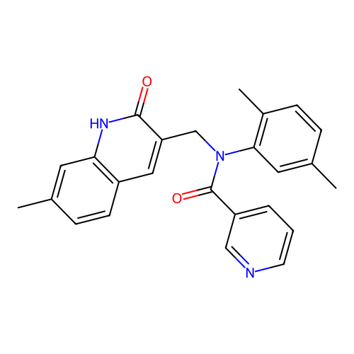 N-(2,5-dimethylphenyl)-N-((2-hydroxy-7-methylquinolin-3-yl)methyl)nicotinamide structure