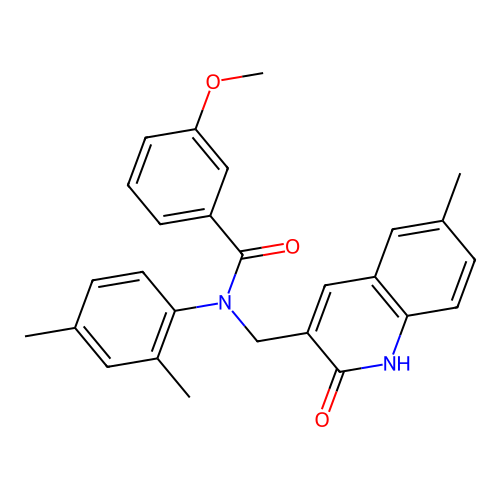 N-(2,4-dimethylphenyl)-3-methoxy-N-[(6-methyl-2-oxo-1H-quinolin-3-yl)methyl]benzamide structure