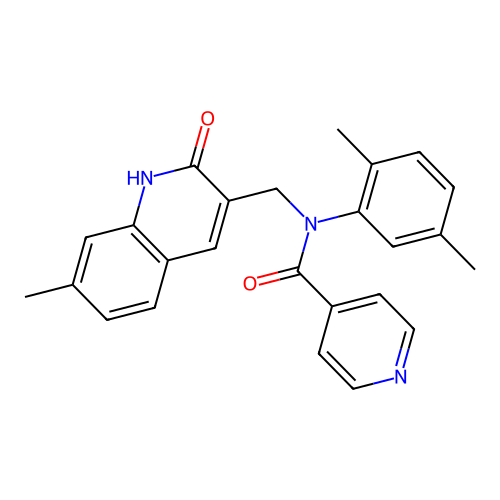 N-(2,5-dimethylphenyl)-N-((2-hydroxy-7-methylquinolin-3-yl)methyl)isonicotinamide structure
