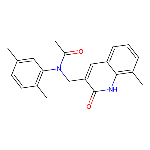 N-(2,5-dimethylphenyl)-N-((2-hydroxy-8-methylquinolin-3-yl)methyl)acetamide structure