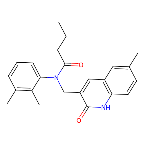 N-(2,3-dimethylphenyl)-N-[(6-methyl-2-oxo-1H-quinolin-3-yl)methyl]butanamide structure