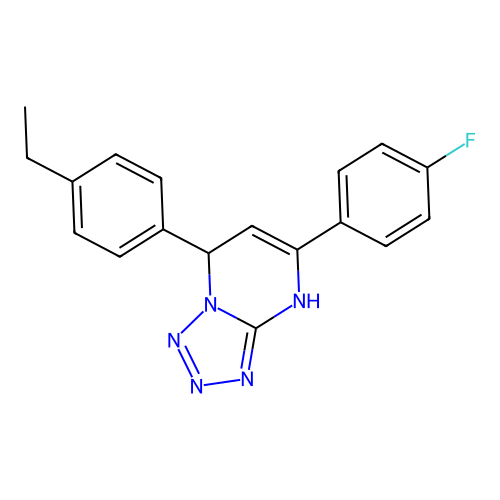 7-(4-Ethylphenyl)-5-(4-fluorophenyl)-3,7-dihydrotetrazolo[1,5-a]pyrimidine structure