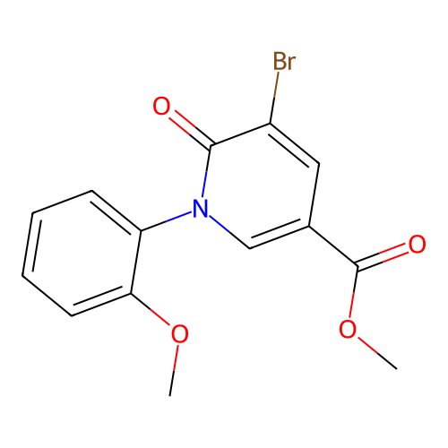 Methyl 5-bromo-1-(2-methoxyphenyl)-6-oxo-1,6-dihydropyridine-3-carboxylate structure