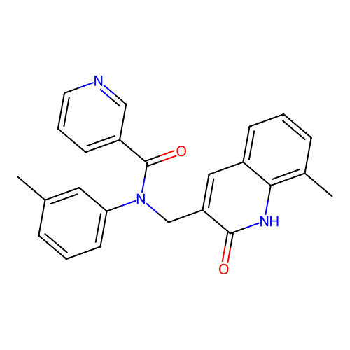 N-((2-hydroxy-8-methylquinolin-3-yl)methyl)-N-(m-tolyl)nicotinamide structure