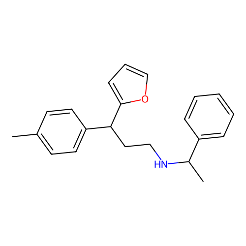 3-(furan-2-yl)-3-(4-methylphenyl)-N-(1-phenylethyl)propan-1-amine structure