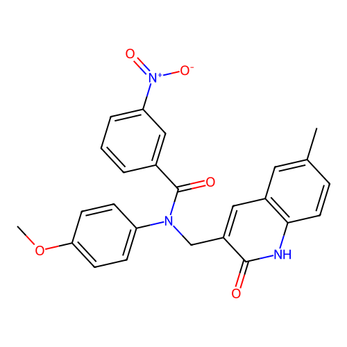 N-((2-hydroxy-6-methylquinolin-3-yl)methyl)-N-(4-methoxyphenyl)-3-nitrobenzamide structure