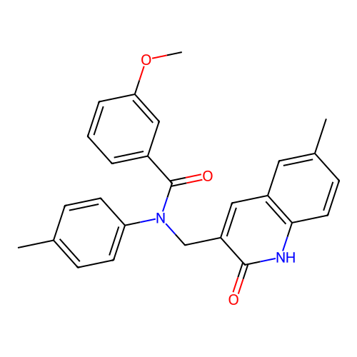 N-((2-hydroxy-6-methylquinolin-3-yl)methyl)-3-methoxy-N-(p-tolyl)benzamide structure