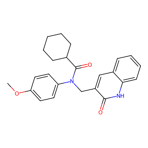 N-(4-methoxyphenyl)-N-[(2-oxo-1H-quinolin-3-yl)methyl]cyclohexanecarboxamide structure