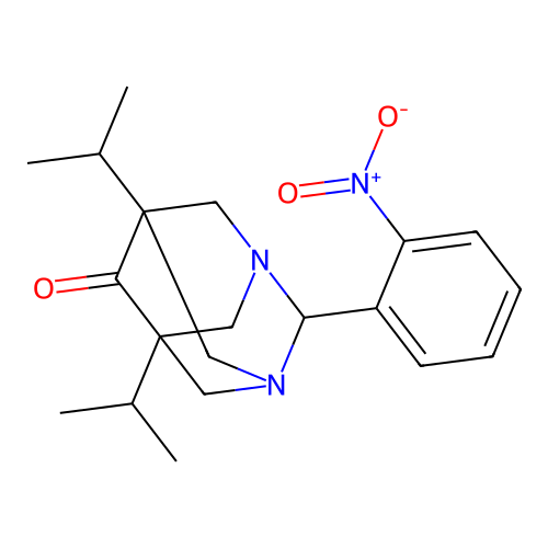 (5s,7s)-5,7-Diisopropyl-2-(2-nitrophenyl)-1,3-diazaadamantan-6-one structure