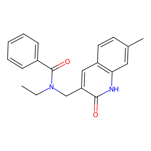 N-ethyl-N-[(7-methyl-2-oxo-1H-quinolin-3-yl)methyl]benzamide structure