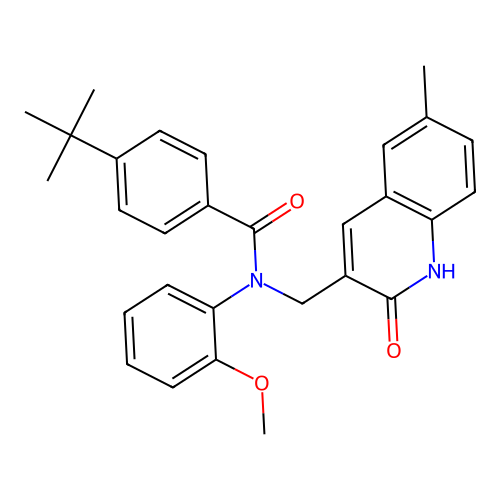 4-(tert-butyl)-N-((2-hydroxy-6-methylquinolin-3-yl)methyl)-N-(2-methoxyphenyl)benzamide structure