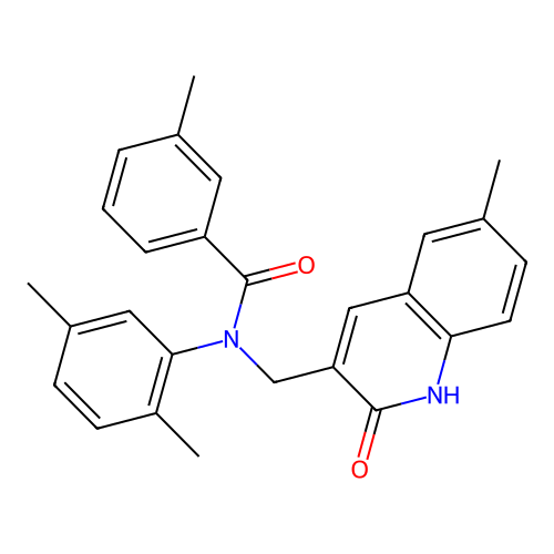 N-(2,5-dimethylphenyl)-N-((2-hydroxy-6-methylquinolin-3-yl)methyl)-3-methylbenzamide structure