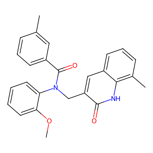 N-((2-hydroxy-8-methylquinolin-3-yl)methyl)-N-(2-methoxyphenyl)-3-methylbenzamide structure
