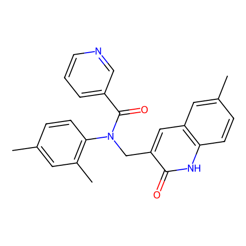 N-(2,4-dimethylphenyl)-N-((2-hydroxy-6-methylquinolin-3-yl)methyl)nicotinamide structure