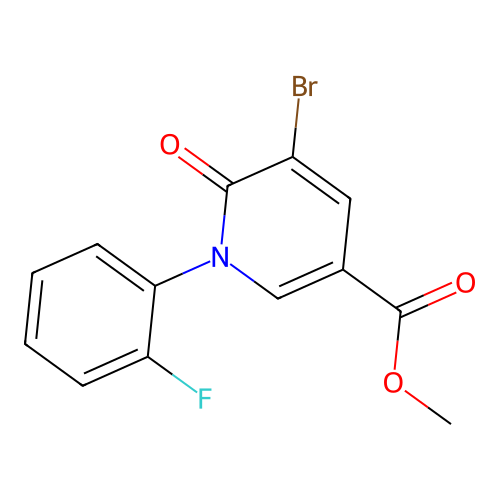 Methyl 5-bromo-1-(2-fluorophenyl)-6-oxo-1,6-dihydropyridine-3-carboxylate structure