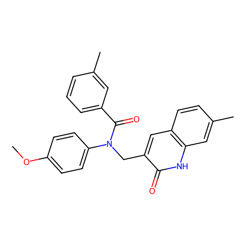 N-((2-hydroxy-7-methylquinolin-3-yl)methyl)-N-(4-methoxyphenyl)-3-methylbenzamide structure
