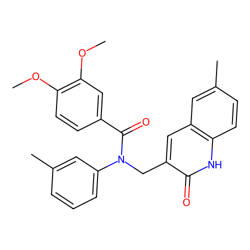 N-((2-hydroxy-6-methylquinolin-3-yl)methyl)-3,4-dimethoxy-N-(m-tolyl)benzamide structure