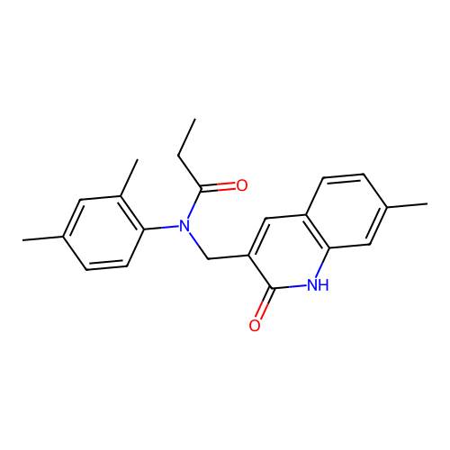 N-(2,4-dimethylphenyl)-N-[(7-methyl-2-oxo-1H-quinolin-3-yl)methyl]propanamide structure
