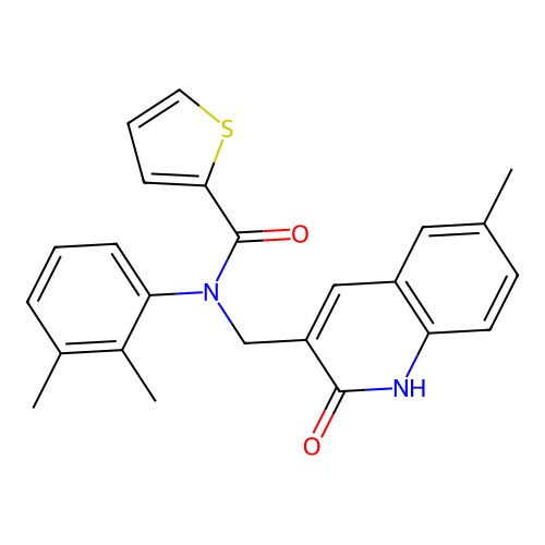 N-(2,3-dimethylphenyl)-N-((2-hydroxy-6-methylquinolin-3-yl)methyl)thiophene-2-carboxamide structure