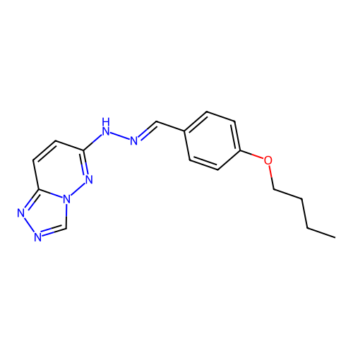 6-[(2E)-2-(4-butoxybenzylidene)hydrazinyl][1,2,4]triazolo[4,3-b]pyridazine structure