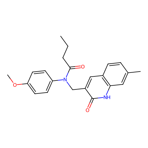 N-(4-methoxyphenyl)-N-[(7-methyl-2-oxo-1H-quinolin-3-yl)methyl]butanamide structure