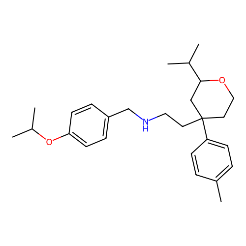 N-(4-isopropoxybenzyl)-2-(2-isopropyl-4-(p-tolyl)tetrahydro-2H-pyran-4-yl)ethanamine structure