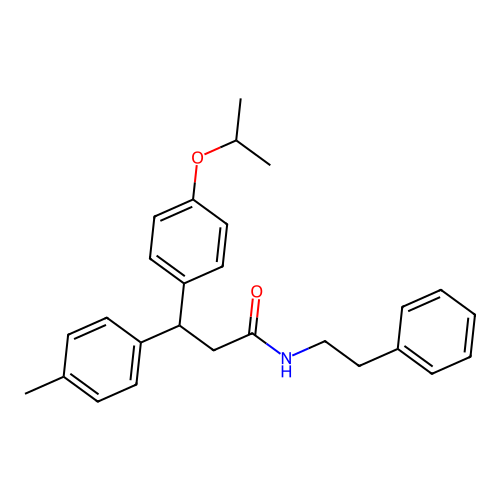 3-(4-isopropoxyphenyl)-N-phenethyl-3-(p-tolyl)propanamide structure
