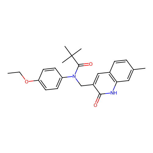 N-(4-ethoxyphenyl)-N-((2-hydroxy-7-methylquinolin-3-yl)methyl)pivalamide structure