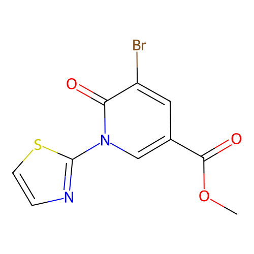 Methyl 5-bromo-6-oxo-1-(1,3-thiazol-2-yl)pyridine-3-carboxylate structure